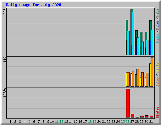 Daily usage for July 2026