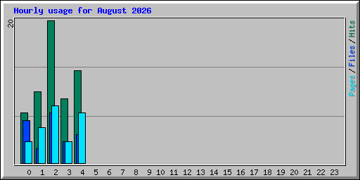 Hourly usage for August 2026